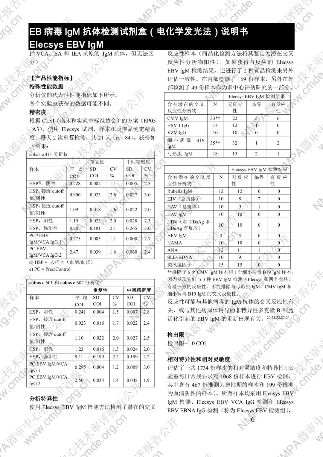 羅氏EB病毒IgM抗體檢測(cè)試劑盒（電化學(xué)發(fā)光法）三類IVD新品審評(píng)報(bào)告公開(kāi)(圖19)